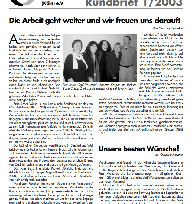 Rundbrief 2003*