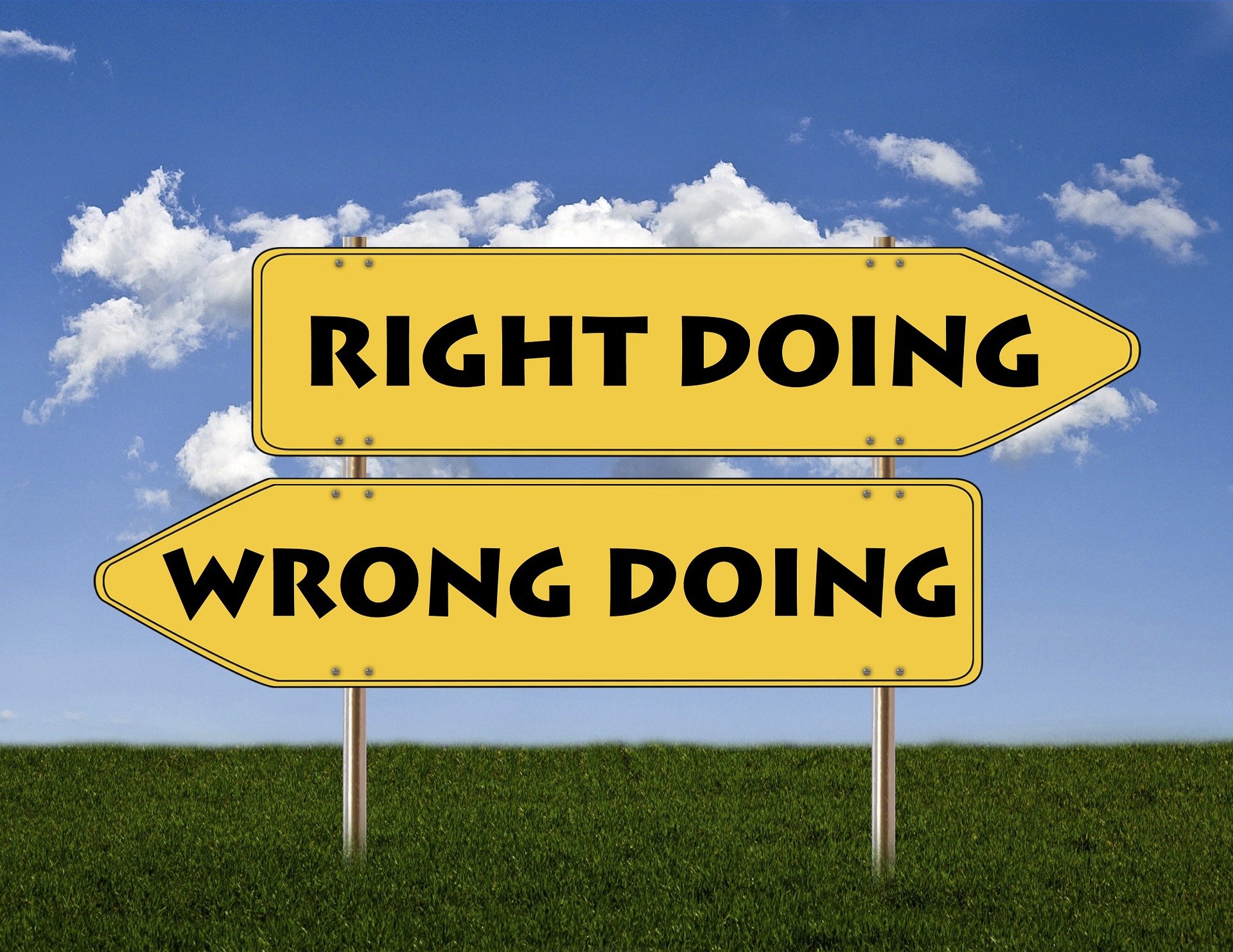 Schilder Right Doing - Wrong Doing